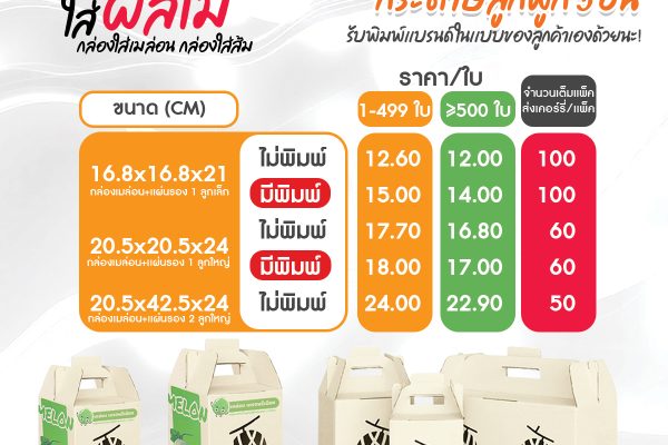 เพิ่มความพรีเมียมให้ผลไม้ของคุณ ด้วยกล่องใส่เมล่อนลูกฟูกคุณภาพสูง ราคาประหยัด
